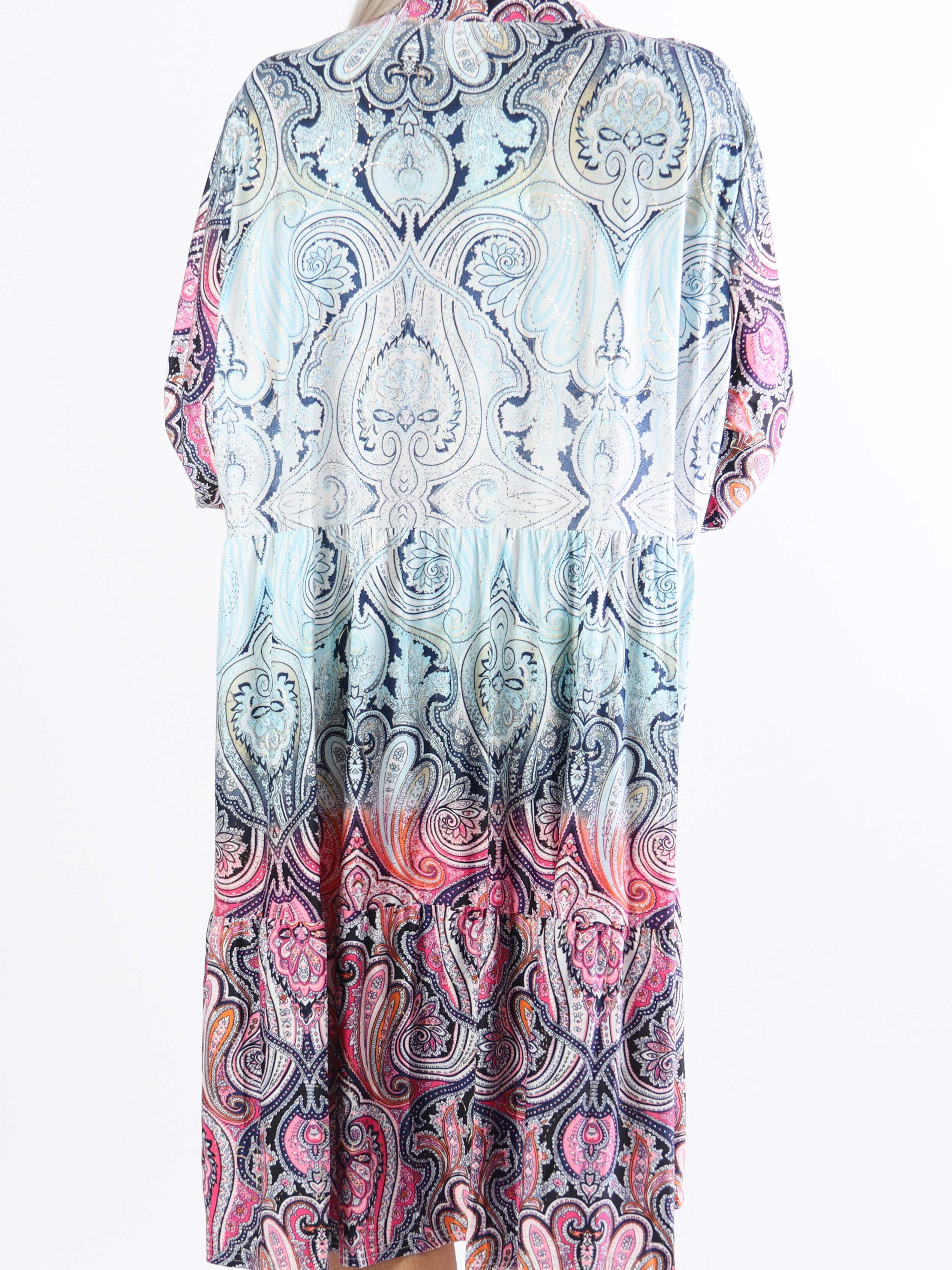 Milano Tamaria Midi - Plus size-klänning i fint tryck i lager-på-lager-look